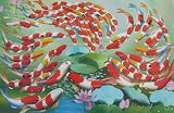 24X36 inch Oil Painting 99 Fortune Goldfishes in Lotus Pond 51Y2BME29cL. SL160 20X24 inch Abstract Hand painted Oil Painting Fall in Love
