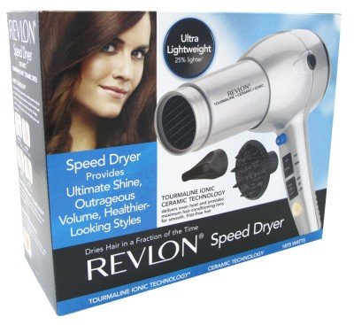 Revlon RV544 1875 Watt Tourmaline Ionic Lightweight Dryer, Silver/Black