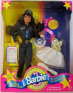 Amazon.com: Police Officer Barbie Black Hair: Toys & Games