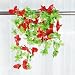 Artificial Lily Garland Silk Flower Vine Wedding Garden Decoration - Red