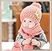 DZT1968® Baby Crown Thick Knit Wool Warm Hood Long Scarf Caps Hats Set With Pom (Pink)