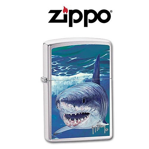 Zippo Lighter Guy Harvey Shark , Brushed Chrome