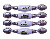 4 Military Vehicles CHROME DRAWER Pull Handles
