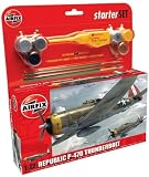 Airfix A50088 Republic P-47D Thunderbolt 1:72 Scale Military Aircraft Category 2 Gift Set including paint glue & brushes