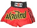 Muay Thai Shorts - Red with Black and Yellow.