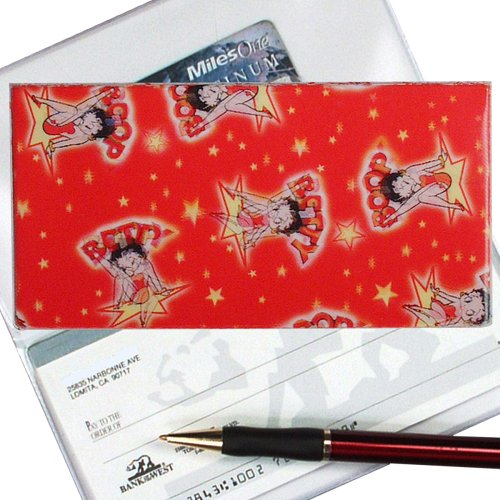 Betty Boop Lenticular Check Book Cover, Changing Image pattern, Red