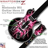 Lightning Pink Skin by WraptorSkinz TM fits Nintendo Wii Guitar Hero III (3 ....