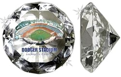 Dodger Stadium On A 4" Diamond Glass. Jewelry Box Included