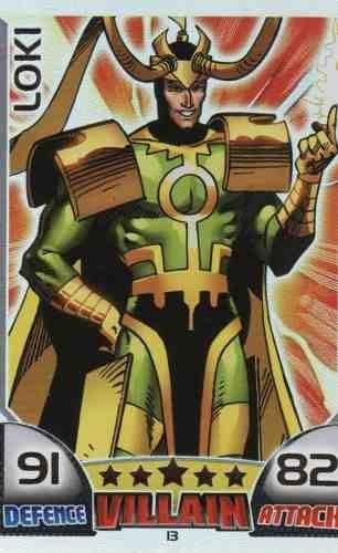 Marvel Hero Attax - Rainbow Foil Loki (Only 1 In Every 5 Packs) Mint