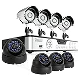 ZMODO 8CH DVR CCTV Surveillance System with 4 Sony CCD Bullet Outdoor Security Cameras and 4 Sony CCD Dome 65ft Night Vision Cameras - 1TB Hard Drive