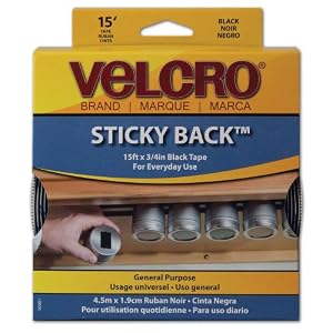 Velcro-Sticky-Back-Hook-Loop-Fastener-Roll-In-Dispenser-Box-3-4in-X-15-Ft-Black-VEK90081-