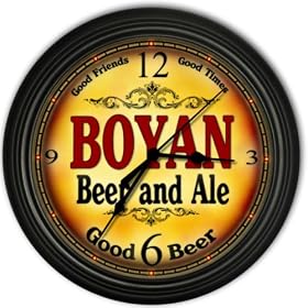 Boyan 's Beer and Ale Black Cascading Pub Style Wall Clock