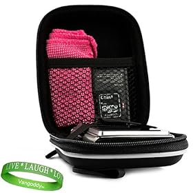 Durable and Elegant Extra Thick Digital Camera Case for your Nikon COOLPIX L Series: Specifically COOLPIX L26 or COOLPIX L25 and Nikon Accessories in Eva Black , interior lined with soft felt preventing scratches + Green Vangoddy Bracelet!!!