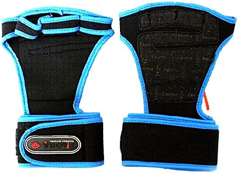 NEW Weight Lifting Gloves Fitness Gym Training Gloves Long Wrist Wrap Gloves (Blue, M (for women))