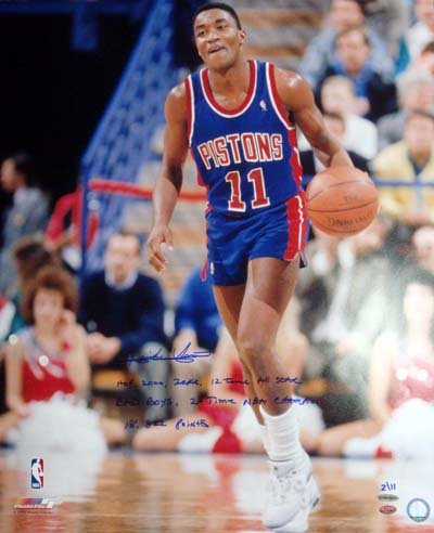 Isiah Thomas Autographed Detroit Pistons 20x24 Photo HOF 2000, ZEKE, 12 Time All Star, Bad Boys, 2 Time NBA Champion & 18,822 Points UDA #/11