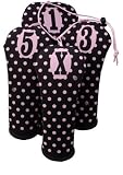 Jaci's Gem Collection By Luco Sport Black Pearl Polka DOT Golf Head Cover Set of 4