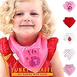 Set of 5 Pink Girly Funky Giraffe Bandana Bibs