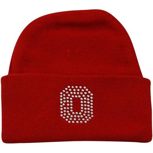 Ohio State Buckeyes Newborn Girls Scarlet Rhinestone Knit Beanie