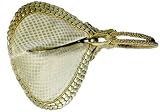 Gift for Women A Stylish Folding Handbag With Sequined Bordering (White & Golden) - Perfect Evening Accessory