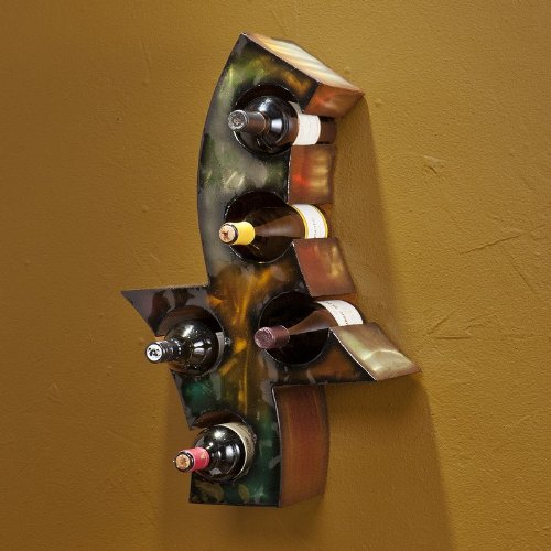 Wall-Mount Wine Rack in Multicolored in Earth Tones