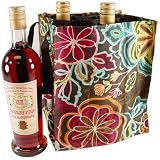 Bottle Bag Carrier for 9 bottles, 7 different colors to choose from, German Import, Mod Flower