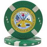 U.S. ARMY Seal on Green Big Slick Texas Hold'em Poker Chip
