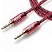 6ft long Nylon Braided Original Mivi Tough Aux Audio Cable with 3.5mm Male to Male Gold plated connectors for Headphones, Mobile phones, Home, Car stereos and more (Red) RS.399.00