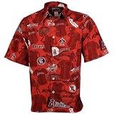 Los Angeles Angels Of Anaheim Polos : Reyn Spooner Anaheim Angels Red Hawaiian MLB Scenic Button-up T Shirt