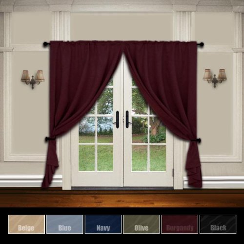 ZEBRA EMBOSSED Insulated Thermal Blackout Window Drape 84L Set - Bordeaux - BT