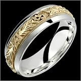 Orazio - Stunning Two Tone Comfort Fit Wedding Band for Him & Her! Custom Made! Choose your Size.