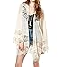 SUNNOW Woman Sheer Tassel Chiffon Loose Boho Sleeve Cardigan Kimono Blouse Coat
