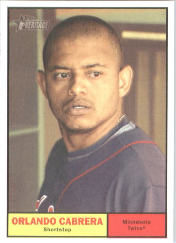 2010 Topps Heritage Baseball Card # 21 Orlando Cabrera - Minnesota Twins - Mint Condition - MLB Trading Card Shipped In Protective ScrewDown Display Case!