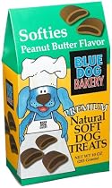 Blue Dog Bakery Premium Natural Soft Dog Treats, Peanut Butter Flavor, Softies, 10-Ounce Boxes (Pack of 6)