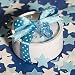 Round Tins filled with Blue & White bath confetti, 1