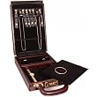 Brown Leather Jewelry Attache Carrying Case Briefcase Display Travel Unit 12 3/8"