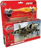 Airfix A50093 BAe Harrier GR3 1:72 Scale Military Aircraft Category 2 Gift Set including paint glue & brushes