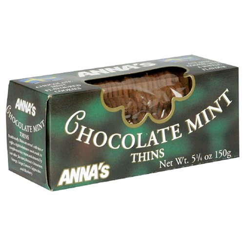 Anna's Thins, Chocolate Mint, 5.25-Ounce Boxes (Pack of 12) by Chocolate Mint Cookies
