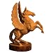 Handmade Teak Wood Pegasus Carving - Brown