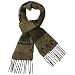 100% Wool Men's Winter Jacquard Snowflake Tassels Ends Long Scarf - Various Colors