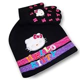 Sanrio Hello Kitty Girl's Beanie Knit Hat and Gloves Set (4-14)