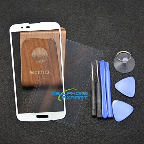 New Front Outer Screeen Glass Panel For LG Tribute 5 K7 With Pre-cut OCA Glue Tape-White