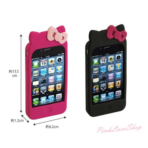 Hello Kitty Soft Silicone Case for iPhone 4 -Hot Pink