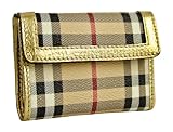 Burberry Small PVC Coated Canvas Gold Leather Wallet 3338663