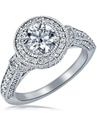 IGI Certified 2.09 Carat (1.00) D Color SI-2 Clarity Natural Round Good Cut Diamond Engagement Ring 18k White Gold