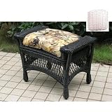 North Cape Pinehurst Resin Wicker Ottoman - White