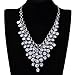 Vintage Crystal Rhinestone Chain Choker Collar Bib Pendant Statement Necklace for Women