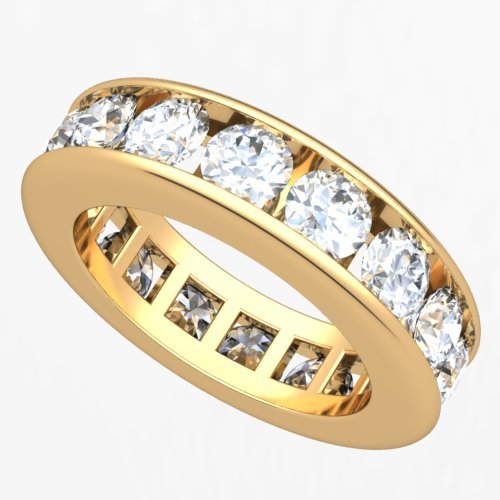 18k Yellow Gold Channel set Diamond Eternity Wedding Band Ring (G-H/VS, 4 ct.)