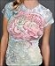 Sinful Clothing - Women's TAT Skull Burnout Tee in White