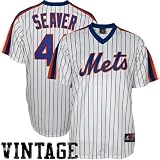 Majestic Tom Seaver New York Mets Replica Cooperstown Throwback Jersey - White Pinstripe (Large)