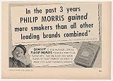 1951 Philip Morris Cigarette Gain More Smokers Bellhop Trade Print Ad